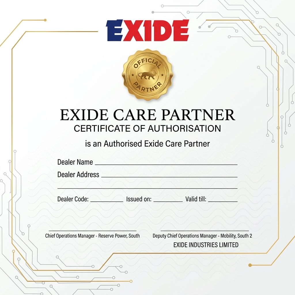 Exide Care Certificate